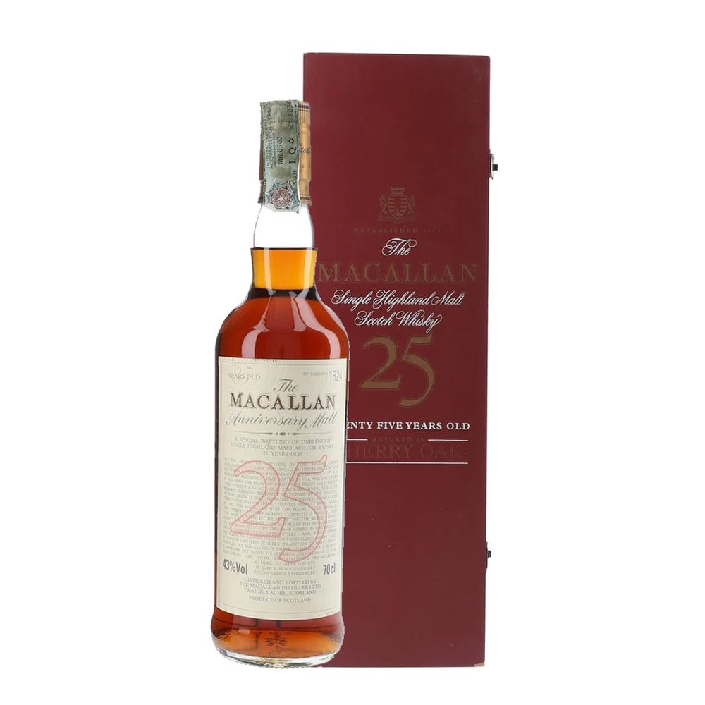 The Macallan 25 Year Old Anniversary Sherry Cask Scotch Whisky 2002 Release
